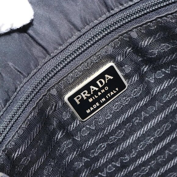 PRADA Shoulder Bag Nylon Black Silver Auth 146770 - Picture 10 of 16